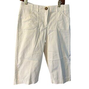 Counterparts White Flat Front Cotton Polyester Bermuda Shorts Sz 10P